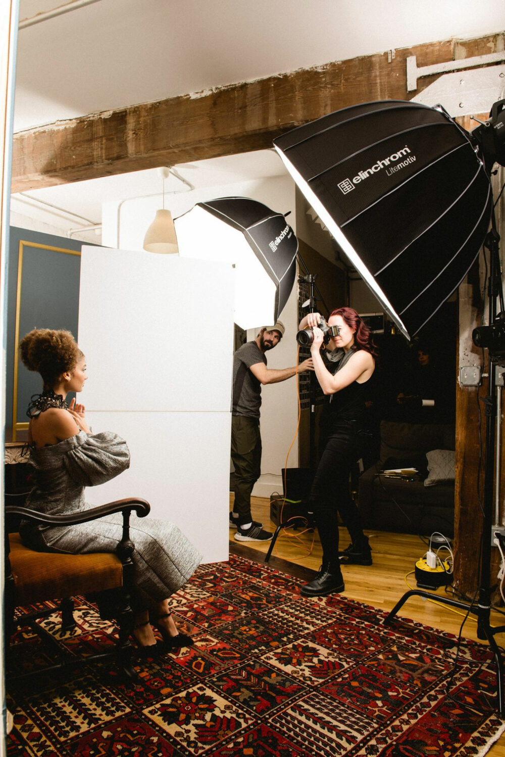 Emily Teague shooting with Elinchrom lightings and Rotalux modifiers