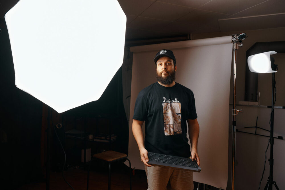 Photographer Quentin Décaillet in his studio